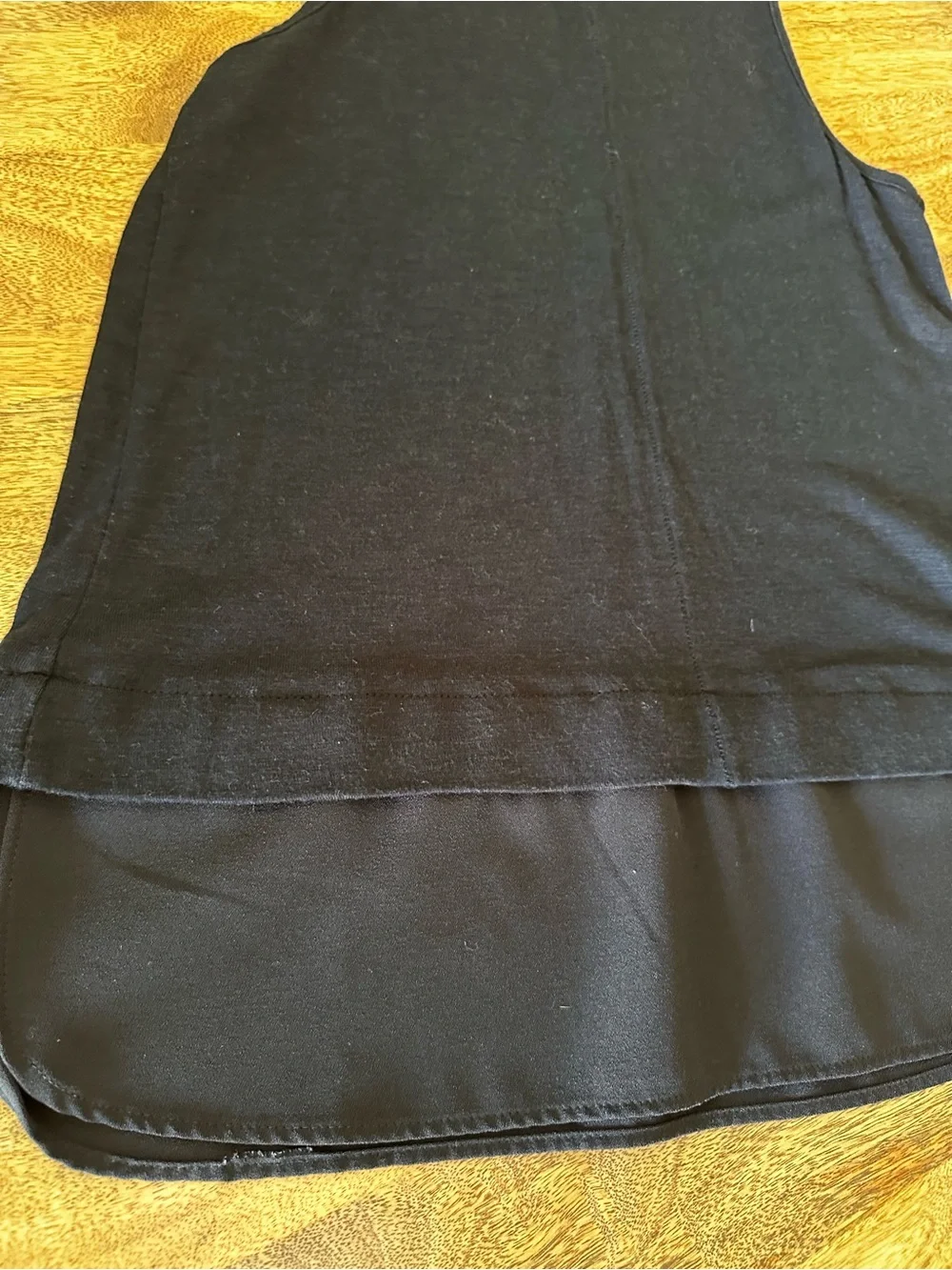 J. Crew Black Sleeveless Layered-Hem Tank Top